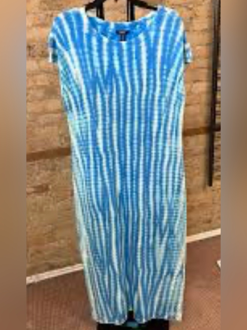 Sz M⭐️BNWOT Hatley Blake Azure Blue/Aqua Tie-Dye Maxi Dress 52”L PTP 20”